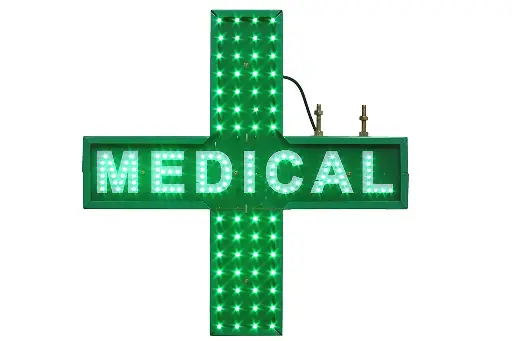 Medical Plus Sign Double Sided Flashing Shop Accessories Green Outdoor Display. Ultra Bright Xxl 18"X18" Led Light,2 Hanging Modes